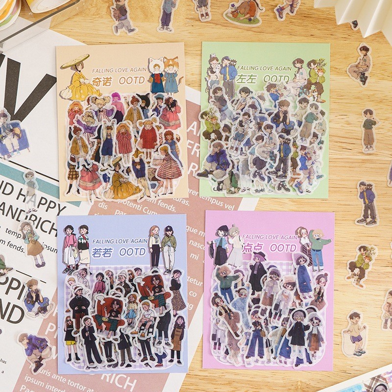 

JB - (40pcs) Stiker Korean Girl & Boy OOTD DIY Design Dekorasi Buku Scrapbook Kreatif STK2011