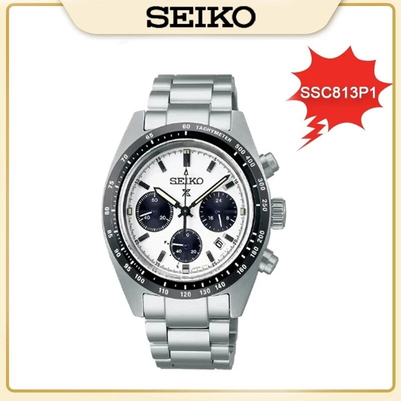 Jam Tangan Pria SEIKO Automatic Mechanical Watch Panda Di Three Eyed WatchPlate Chronograph Complete