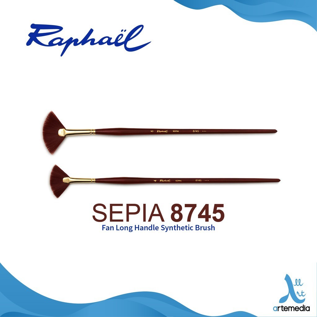 

Raphael 8745 Kuas Lukis Fan Sepia Acryl Synthetic Brush Long Handle