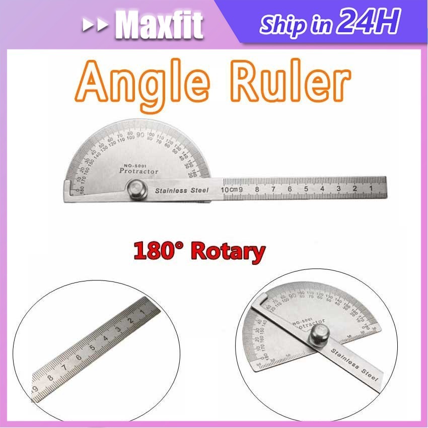 

[Ready Stock] 10cm stainless penggaris busur anti karat Alat penggaris protractor ruler Sudut 180 derajat ukur protaktor