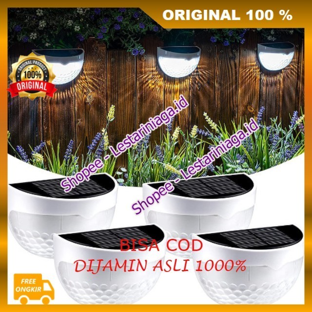BELI 1 GRATIS 1 Lampu Led Surya Lampu Hias Pagar Dinding Solar Light 6 LED Lampu Hias Pagar Dinding 
