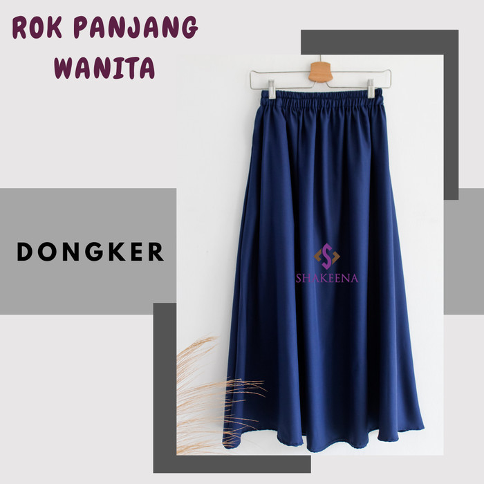 Rok panjang wanita muslimah Polos Rok kerja ootd remaja - Putih