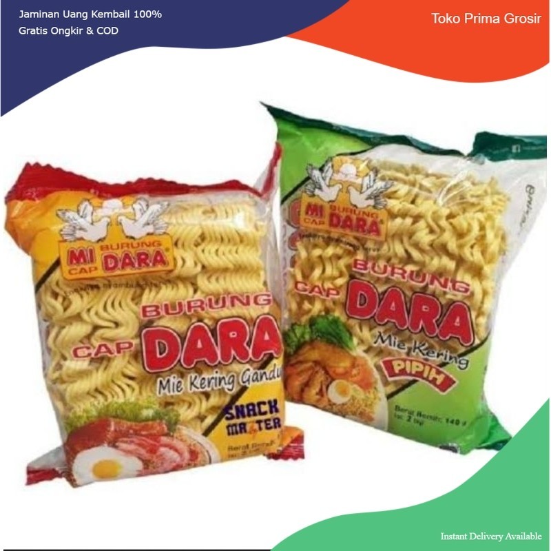 

Mie Kering Cap Burung Dara Pipih 140 Gram Dan Kering Gandum 136 Gram