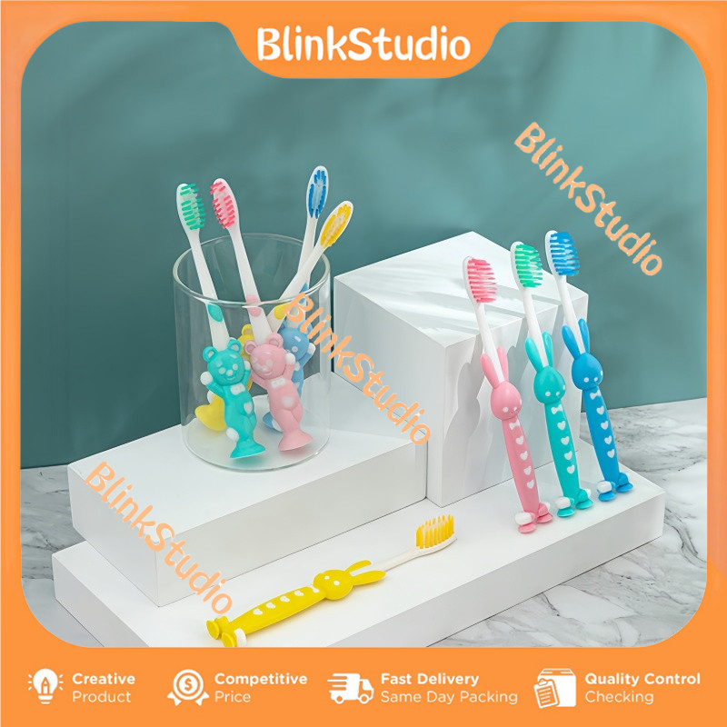 BlinkStudio Sikat Gigi Anak 1 Set Isi 4 Pcs Double Care Sikat Gigi Anak Kartun Beruang Dan Kelinci S