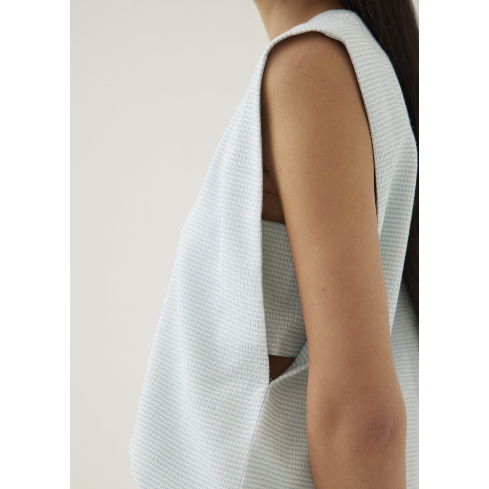 Love, Bonito - Atasan Wanita - Axel Tweed Shell Top - Baby Blue, XL