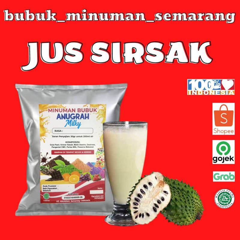 

Bubuk Minuman Jus Sirsak Bening Tanpa Creamer Reguler 500grGratis Ongkir & COD