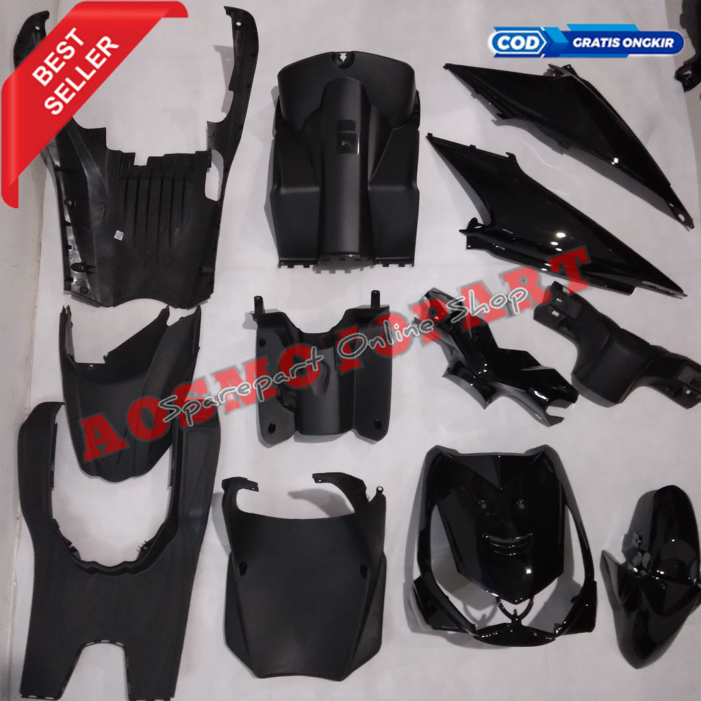 Full Body Beat Karbu KVY 2008 2009 2010 2011 Hitam complete set bodi kasar halus motor karburator ho