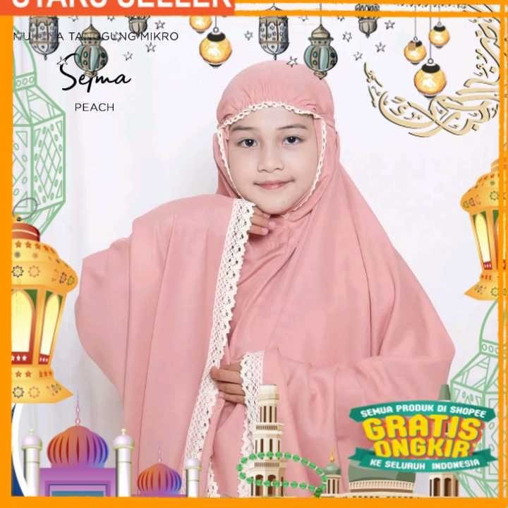 MUKENA ANAK TANGGUNG RENDA FREE TAS TRAVELING/ Pink Dusty Fanta Merah muda