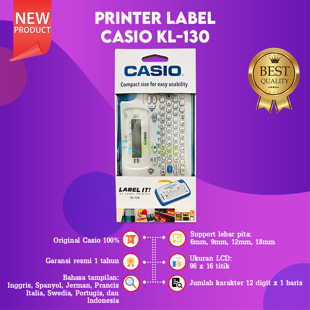 Casio KL 130 Mesin Label Printer Labeling Garansi Resmi Original New