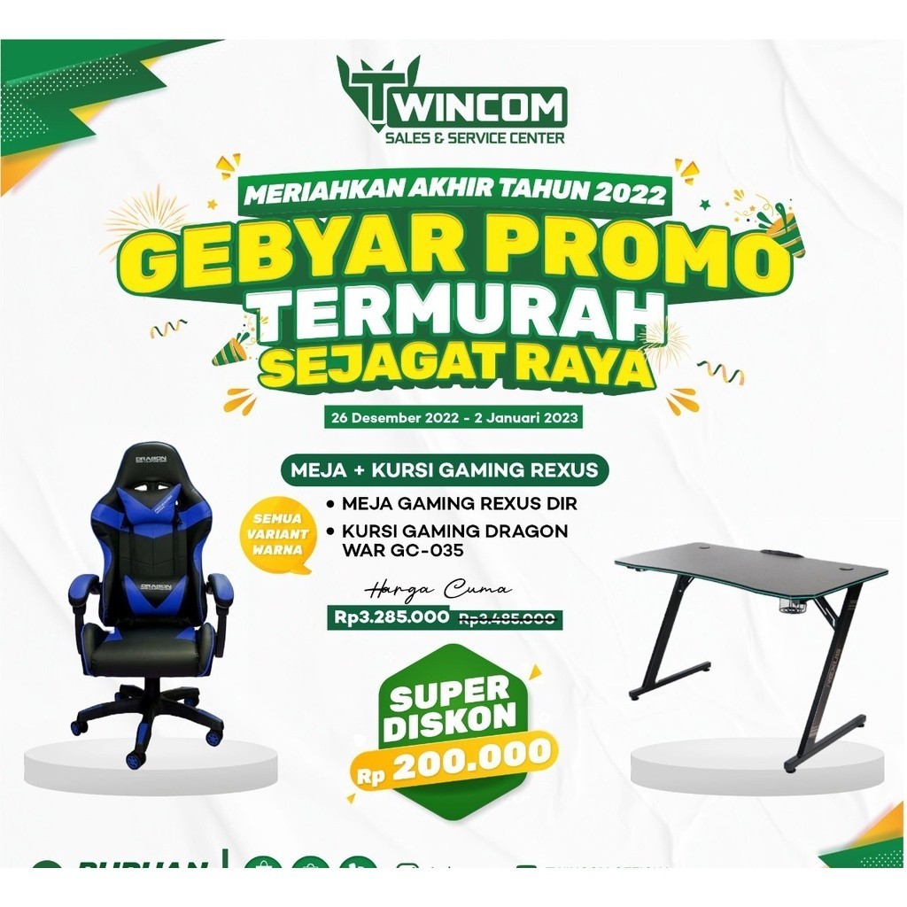 PROMO KURSI DAN MEJA GAMING