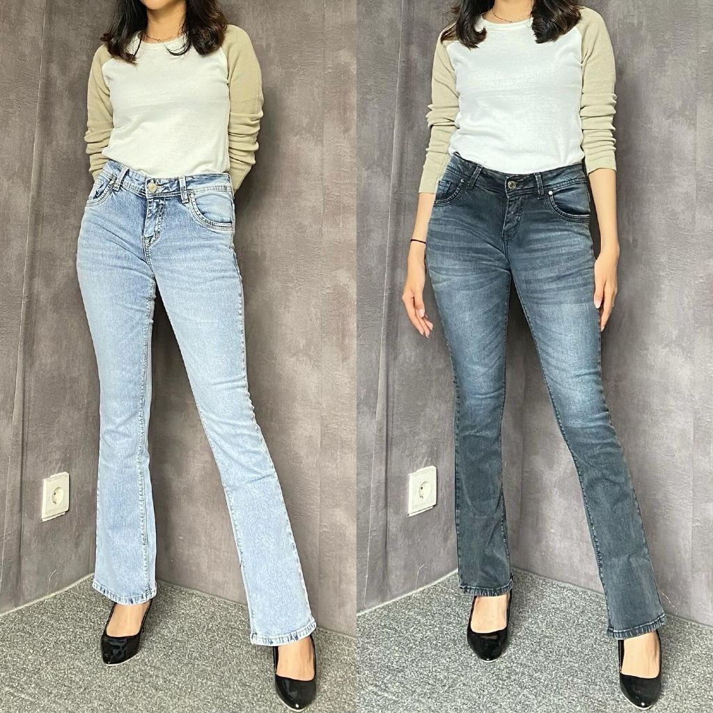 BEST SELLER [ UPGRADE ] CELANA JEANS CUTBRAY WANITA PANJANG LIGH /BOOTCUT JEANS LIGH PREMIUM