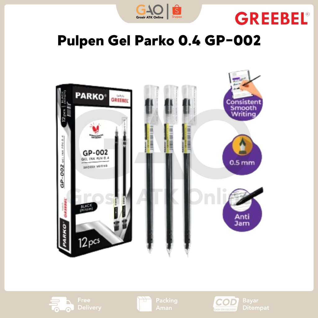 

Pulpen Gel Parko Greebel 0.4 GP-002 (1 Box Isi 12 Pcs)