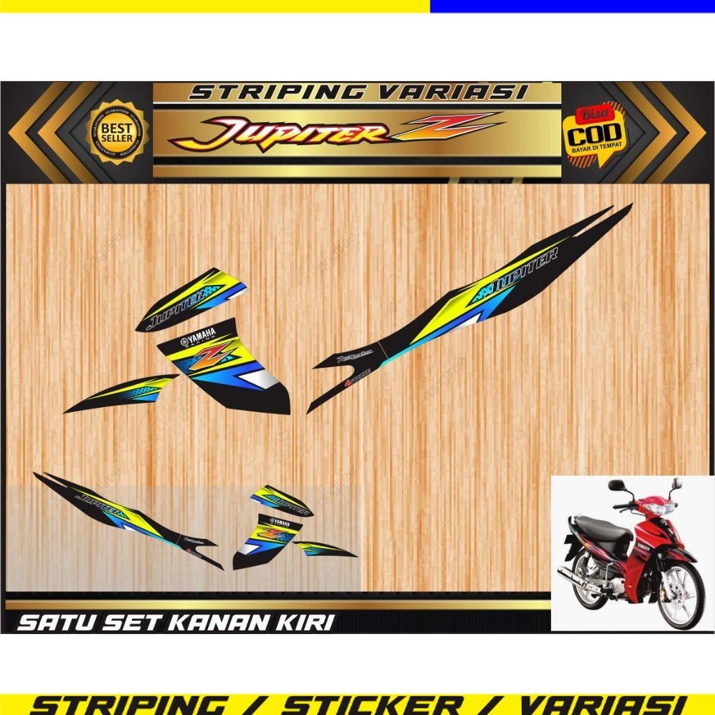 STRIPING TERLARIS STRIPING MOTOR JUPITER Z VARIASI STIKER MOTIF SIMPLE LIS JUPITER Z OLD BURHAN VARI