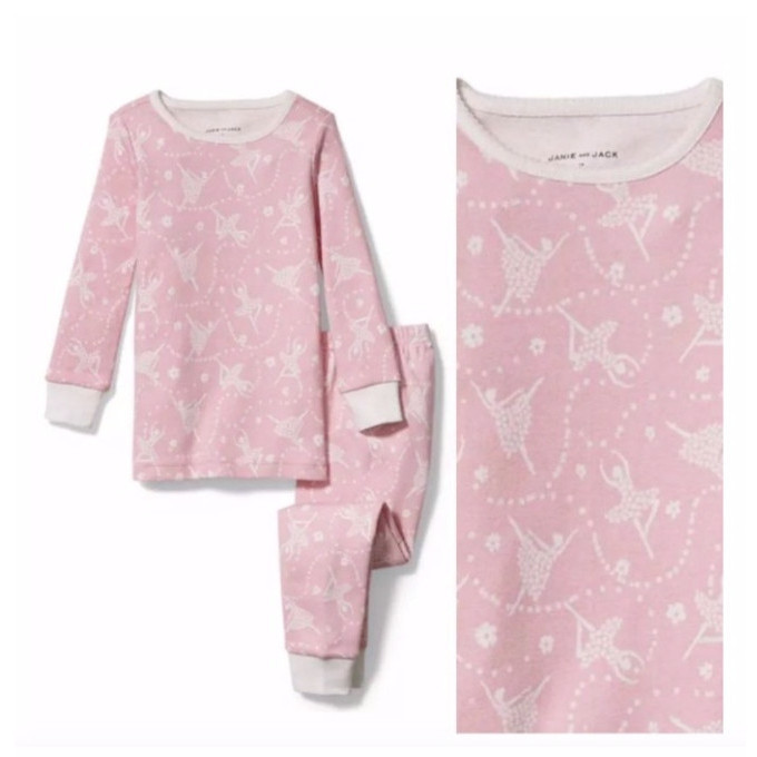 BAJU SETELAN PIYAMA PINK BALLET JANIE AND JACK ANAK PEREMPUAN