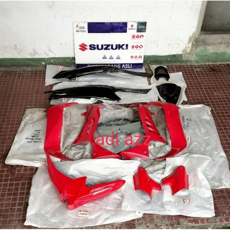 full body set halus merah hitam satria hiu lscm original SGP