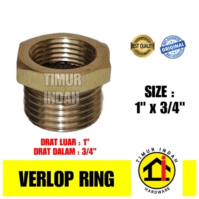 Verlop ring / Valve ring 1" x 3/4" - KUNINGAN