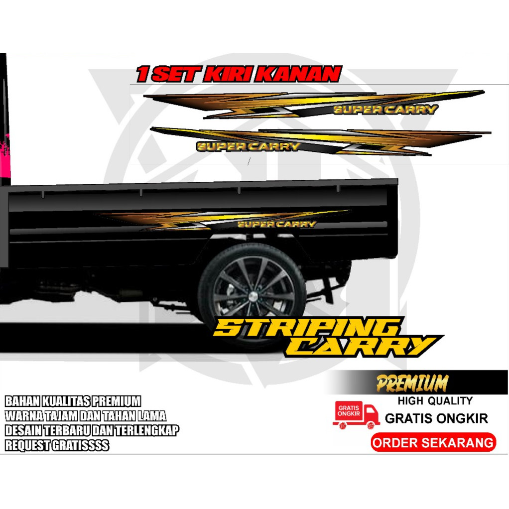 stiker striping variasi carry new desain hana decal variasi carry new lis minimalis bak samping