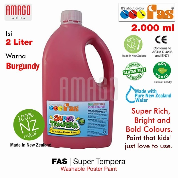 

Cat Poster Lukis FAS Super Tempera Washable Poster Paint 2 liter - Burgundy 033