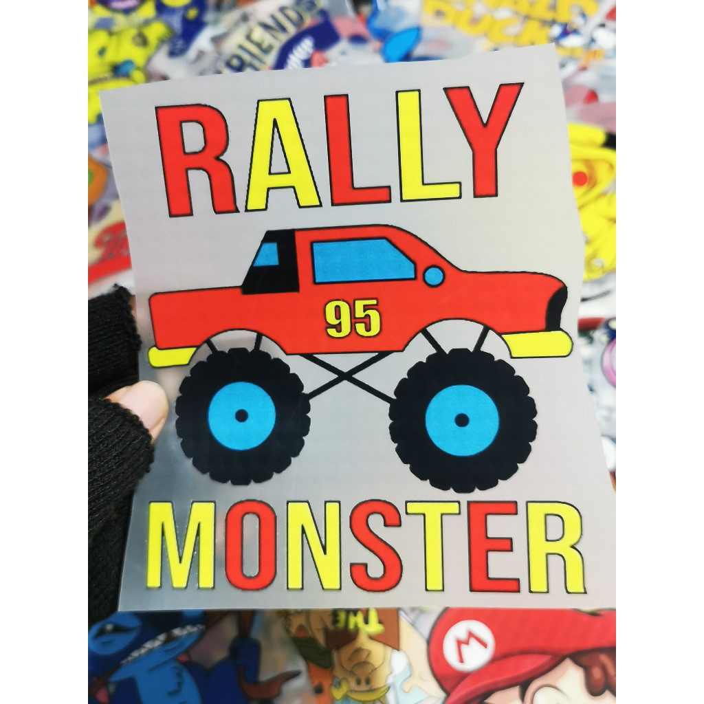 

STIKER SABLON SETRIKA KAOS DTF GAMBAR SERIAL RALLY MONSTER UNTUK KAOS TOTEBAG TOPI