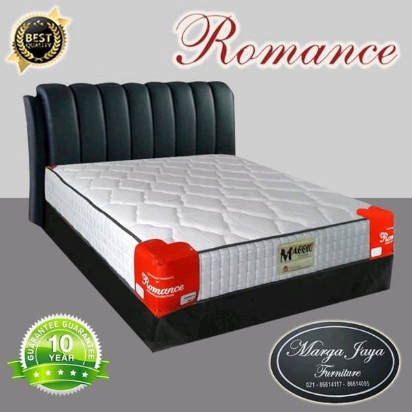 Kasur Spring Bed  ROMANCE  160x200 Cm . putih  .berikut Divan dan Sandaran