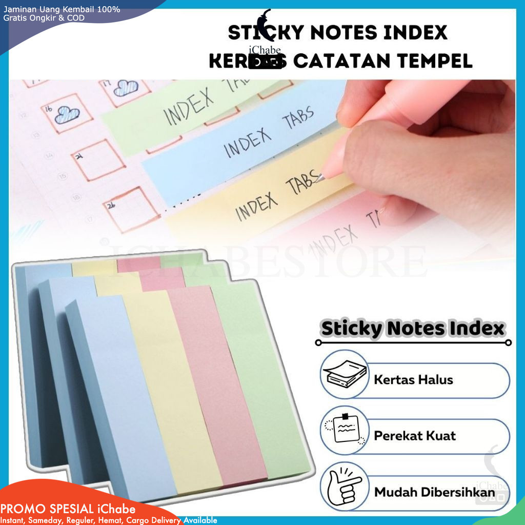 

Sticky Note Index 76x76MM 100 Lembar / Kertas Catatan Kecil Untuk Pembatas Halaman Pengingat Tugas Sekolah Pekerjaan Job Reminder / Mini Notes Stick Paper / Memo Pesan Tempel Halaman Buku Meja Kerja Komputer Telepon Warna Macaron Pastel Soft Colour