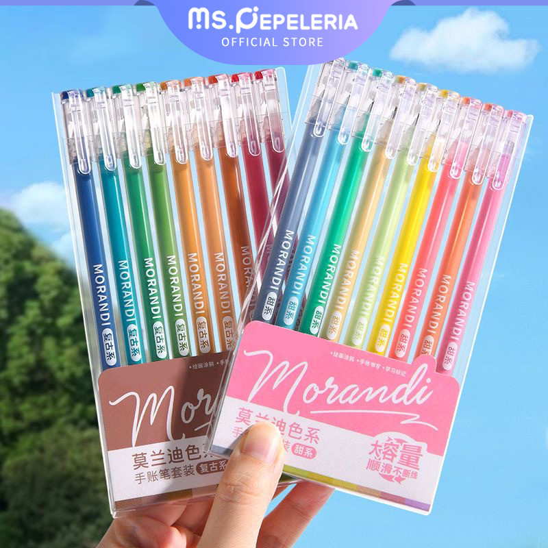 

Set 9 Pulpen gel 0.5mm pulpen warna warni aesthetic morandi pastel retro color Journal Marker Pen Alat Tulis-Ms.Pepeleria