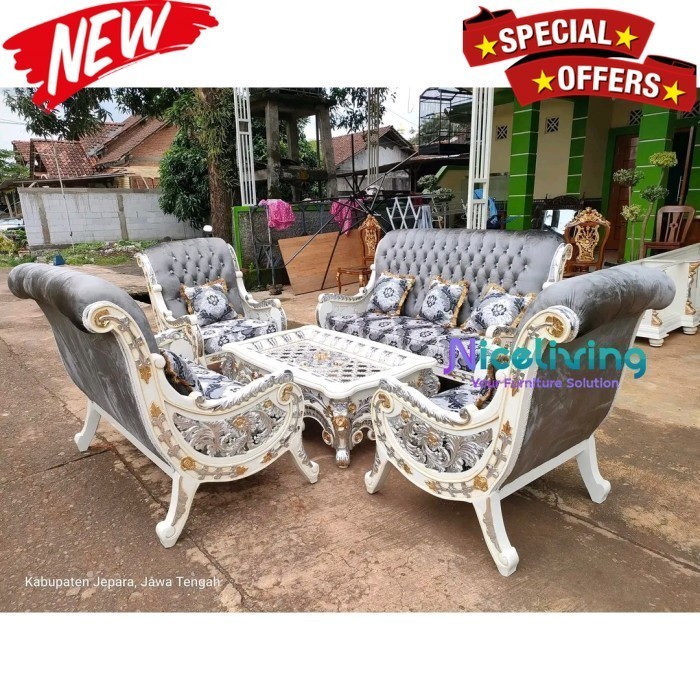 Kursi Tamu kayu Jati Ukir Jepara Kursi Sofa Tamu Sultan Mewah Terbaik Indonesian Furniture