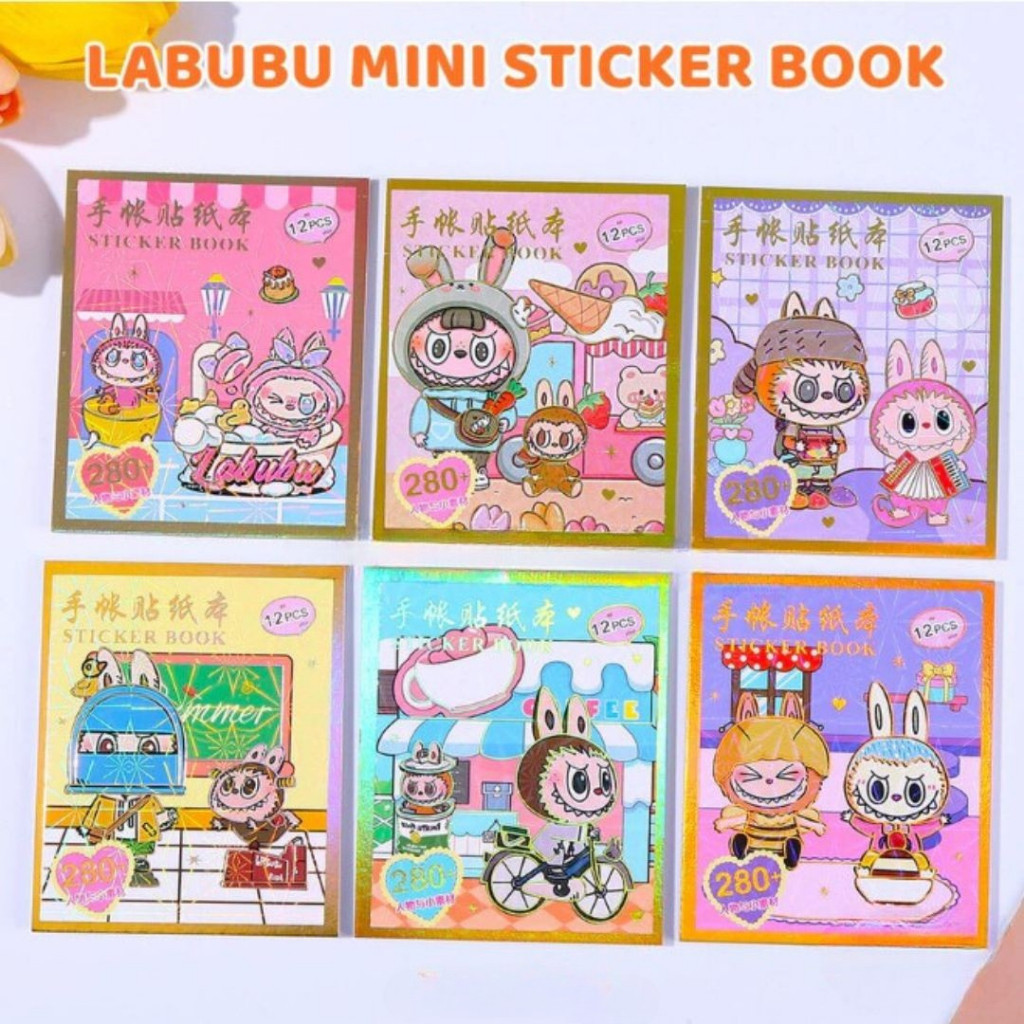 

DIY Sticker Book Mini 7x9 cm - Stiker Lucu Labubu Murah Buku Stiker Mainan Anak