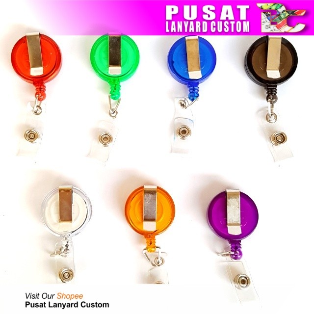 

Pusat Lanyard Custom - yoyo idcard transparan warna warni aksesoris idcard dan frame card