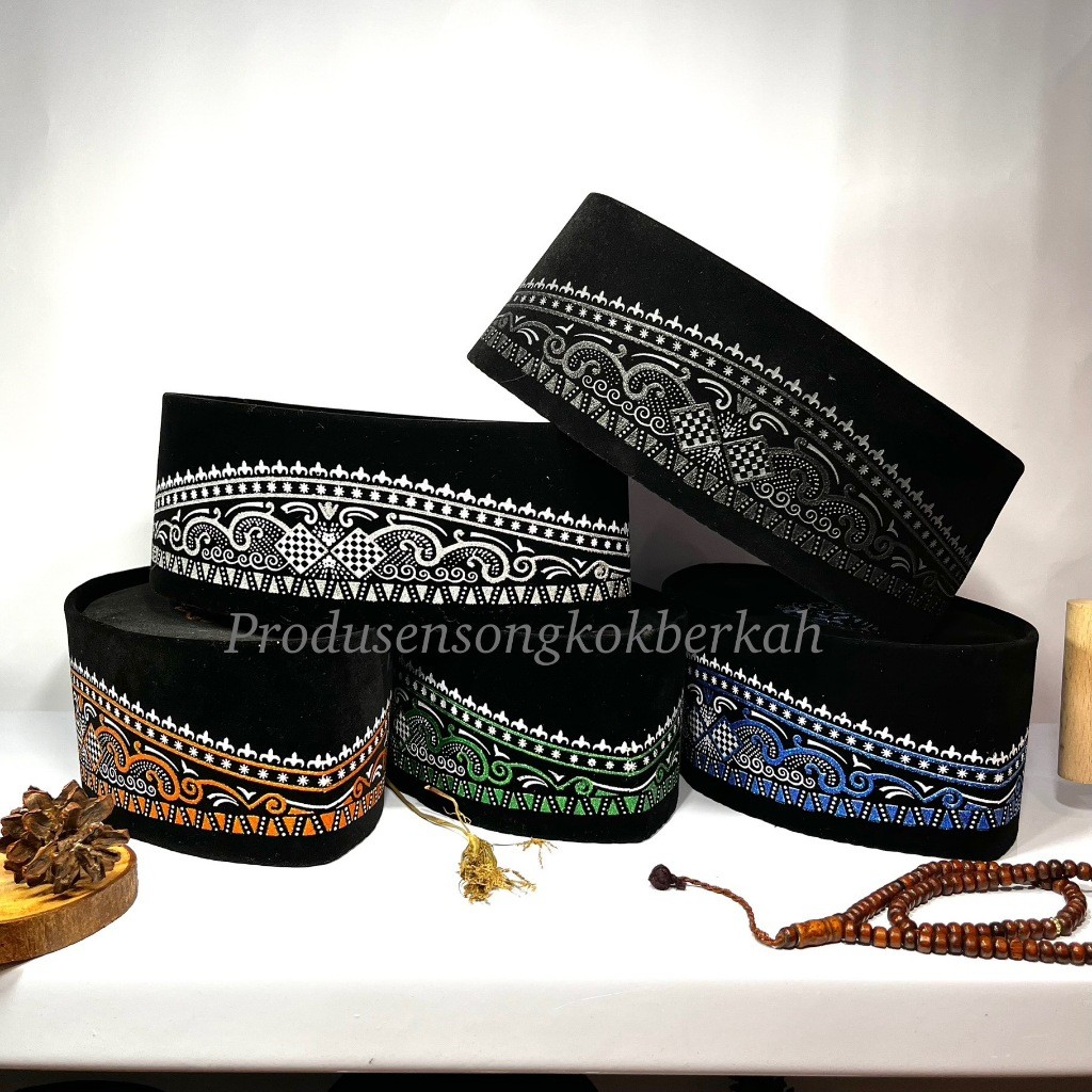 Songkok Peci Songkok blusdru tinggi Normal (9 cm) + Ada Dus Setiap Peci batik kupat batik emas batik