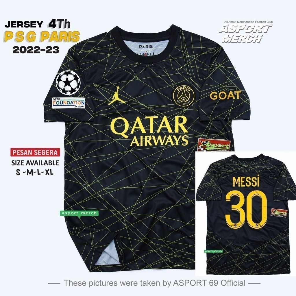 JERSEY BOLA PSG PARIS 4TH 2022 2023 JERSEY PSG HITAM GO