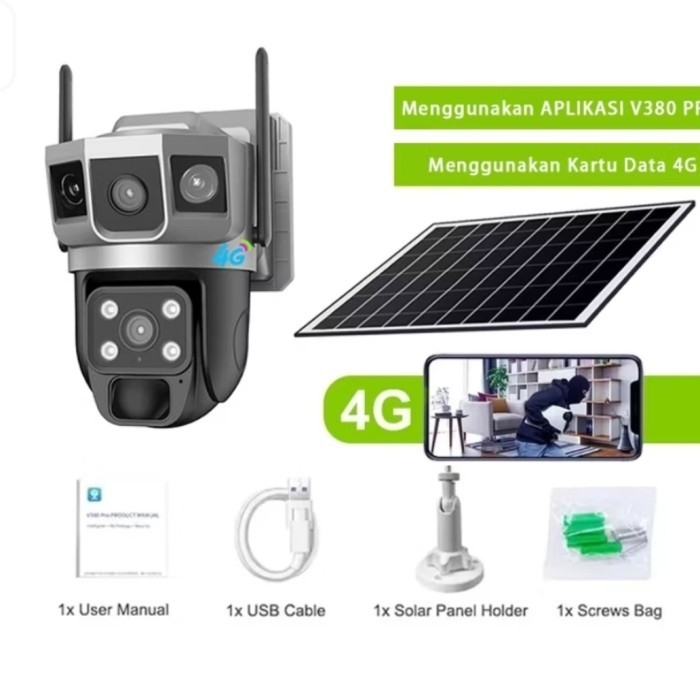 kamera CCTV 4G All Operator Free Solar Panel cocok utk dikebun tahan hujan