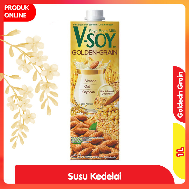 

V-SOY Soya Bean Milk Golden Grain Kotak 1 L