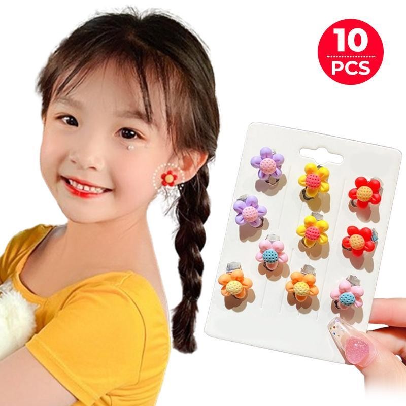 Cincin 1 Set 5 Pasang Anting Jepit Anak Korea Costume Motif Desain Lucu Antingan Kids Fashion Ak47