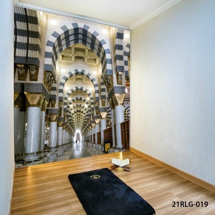 Wallpaper Mihrab Islami 3D Custom Dolaredo | Motif Nabawi Size Custom Sesuai Selera | Tembok Masjid 