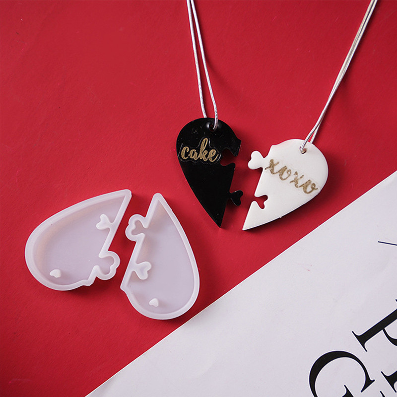 

Valentine's Day Love Pendant Silicone Mold DIY Heart Resin Pendant for Necklaces&Bracelets&Keychains Handmade Birthday Gifts