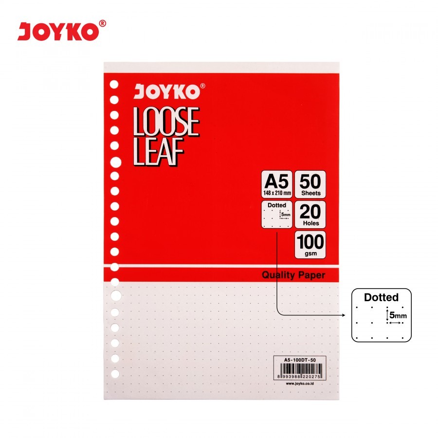 

Loose Leaf Isi Kertas File Binder Joyko A5-100DT 50 & 100 Lembar Dotted SATUAN - SHABQ