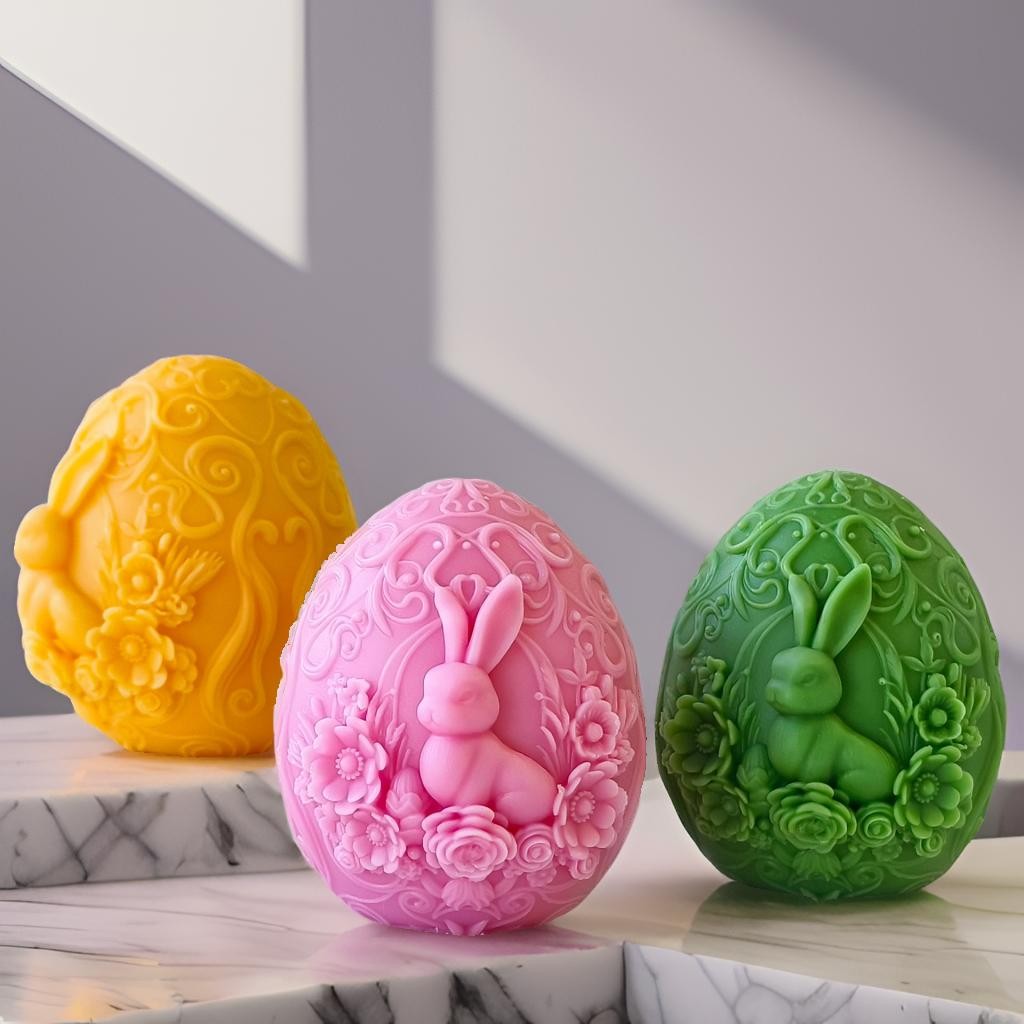 

DIY Easter Bunny and Egg Silicone Mold for Aromatherapy Candles 3D Plaster Crafts Decorative Art Tools and Creative Projects