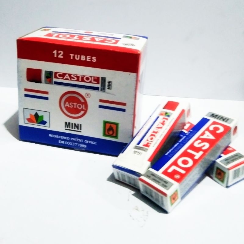 

1 Pack Isi 12 pcs Lem CASTOL MINI,lem serbaguna