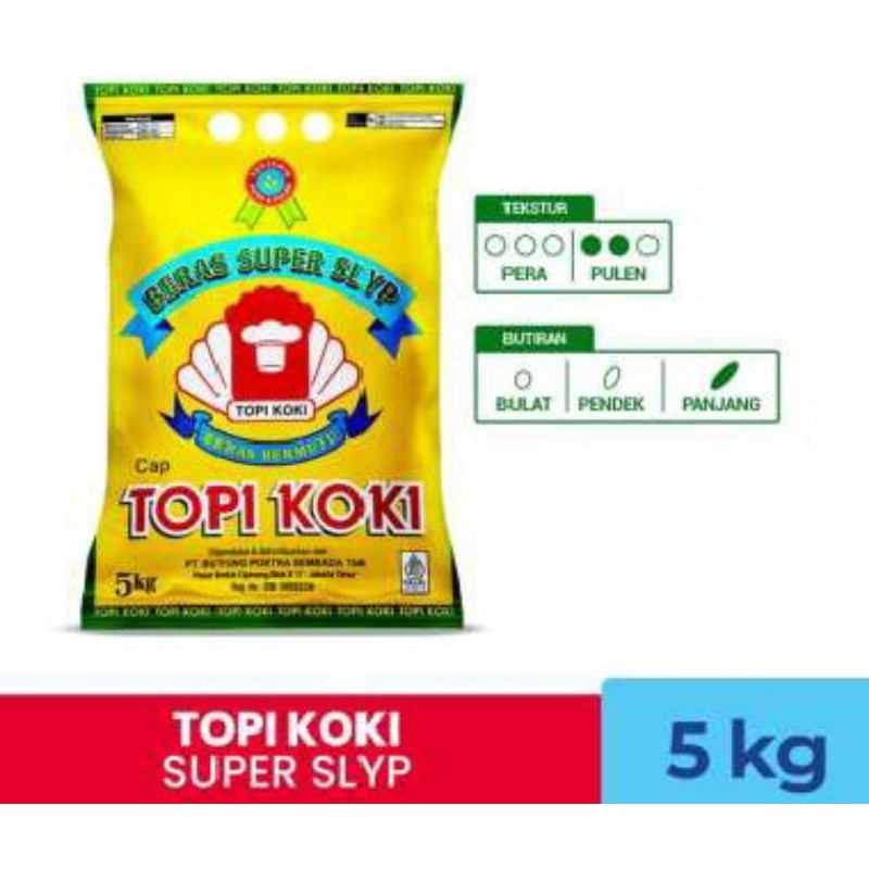 

Beras Super Slyp Topi koki 5 kg