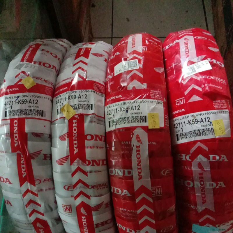 Pembangkang - BAN LUAR DEPAN BELAKANG TUBELESS MATIC HONDA AHM FEDERAL BEAT VARIO 110 125 150