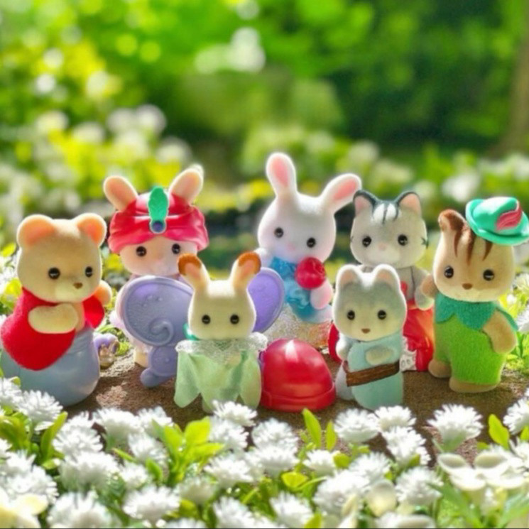 Sylvanian Families Forest Rabbit Grove Family Dollhouse Fairy Tale Party Blind Bag Chocolate Rabbit 
