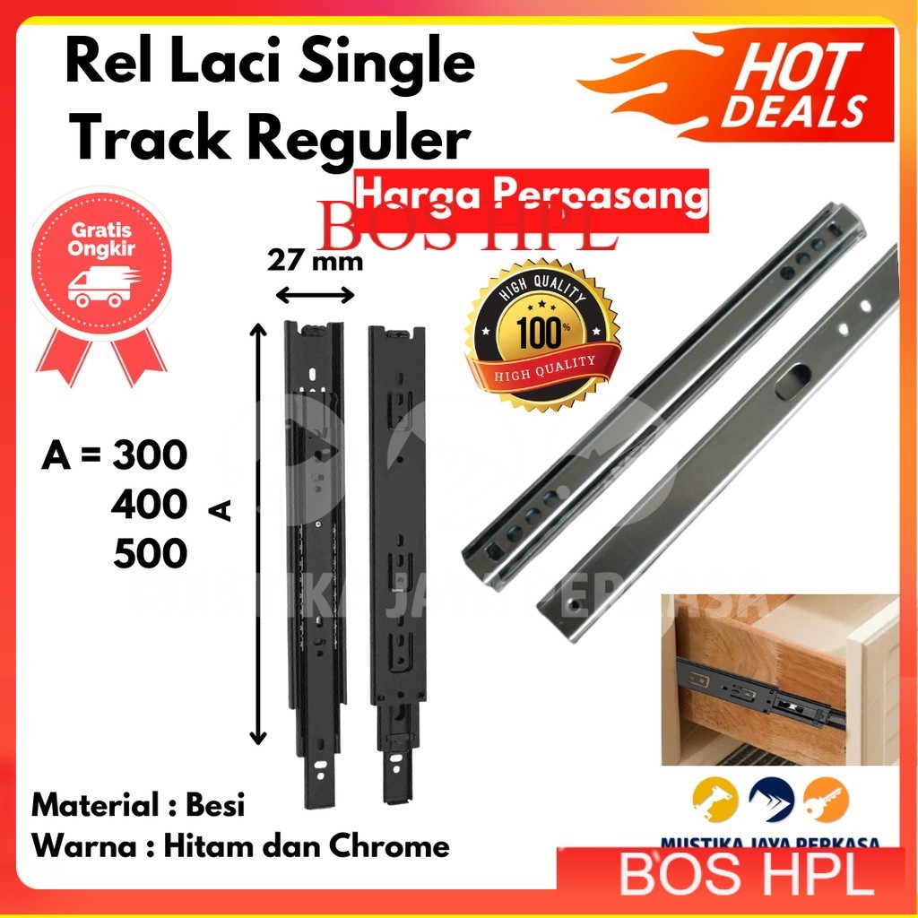Rel Laci Roda Single Track Hitam Lenaga Huben Elco Taco
