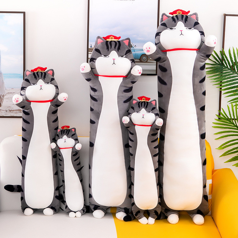 55-135cm Cute Cats Dolls Plush Toys Stuffed Animals My Emperor's Long Live Cat Soft Cat Pillows Cart