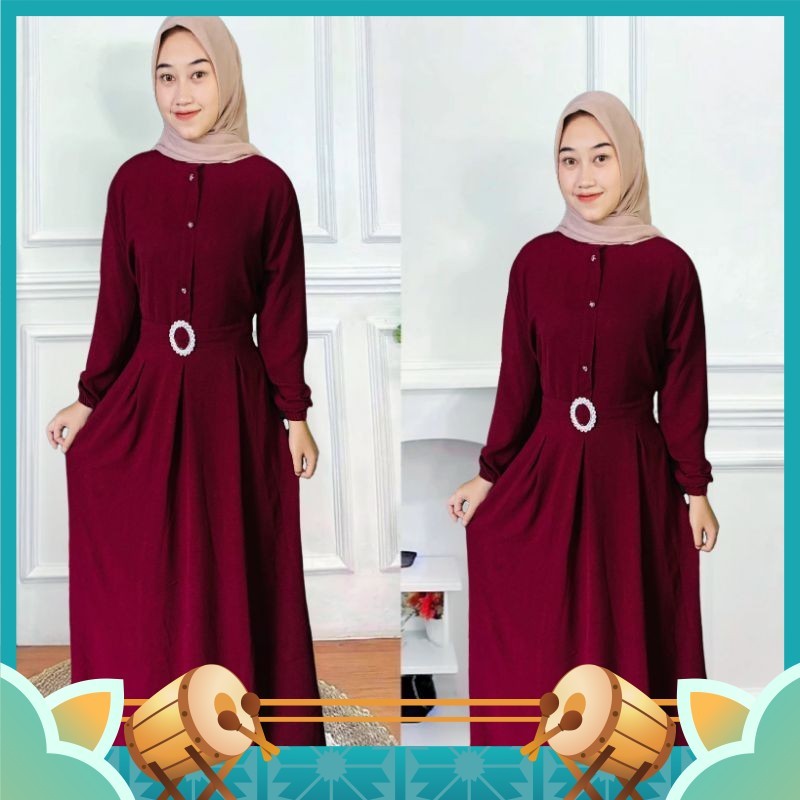 Busana Muslim Wanita Dress Gamis Cantik Murah Kekinian Modern / D2N_Collection Gamis Dewasa Crinkle 