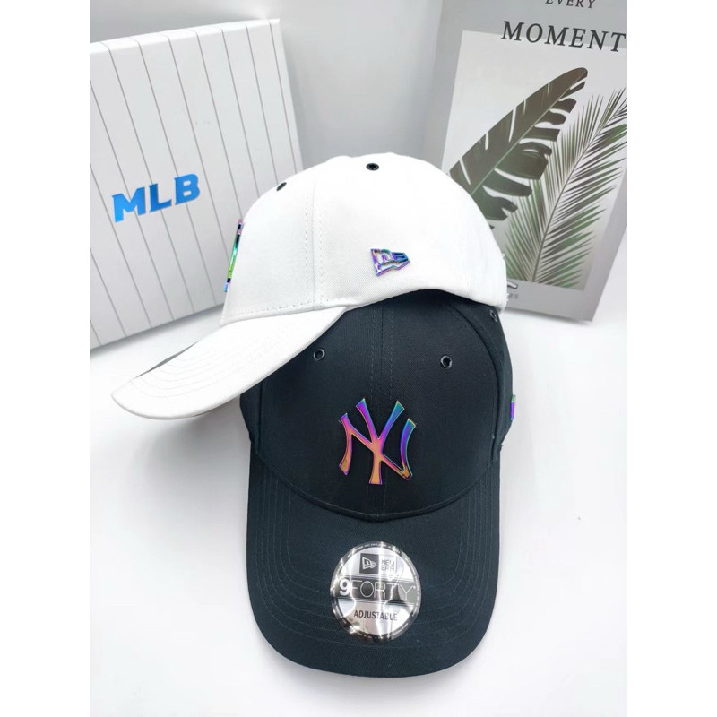 Topi  unisex NY besar Plat pelangi Premium impo