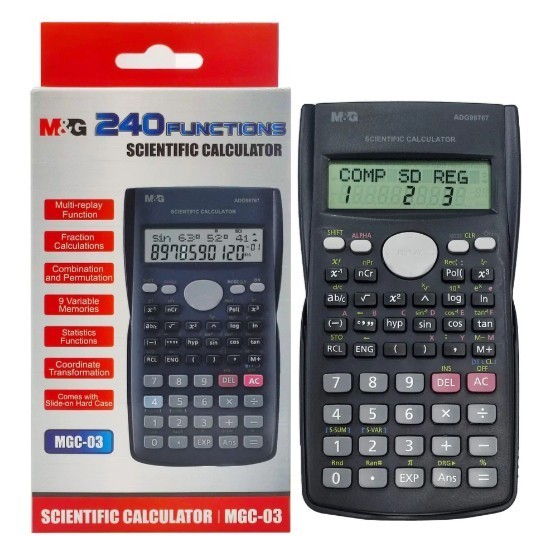 

M&G 12 Digits Scientific Calculator / M&G Kalkulator Scientific MGC-03 / M&G Kalkulator Sekolah