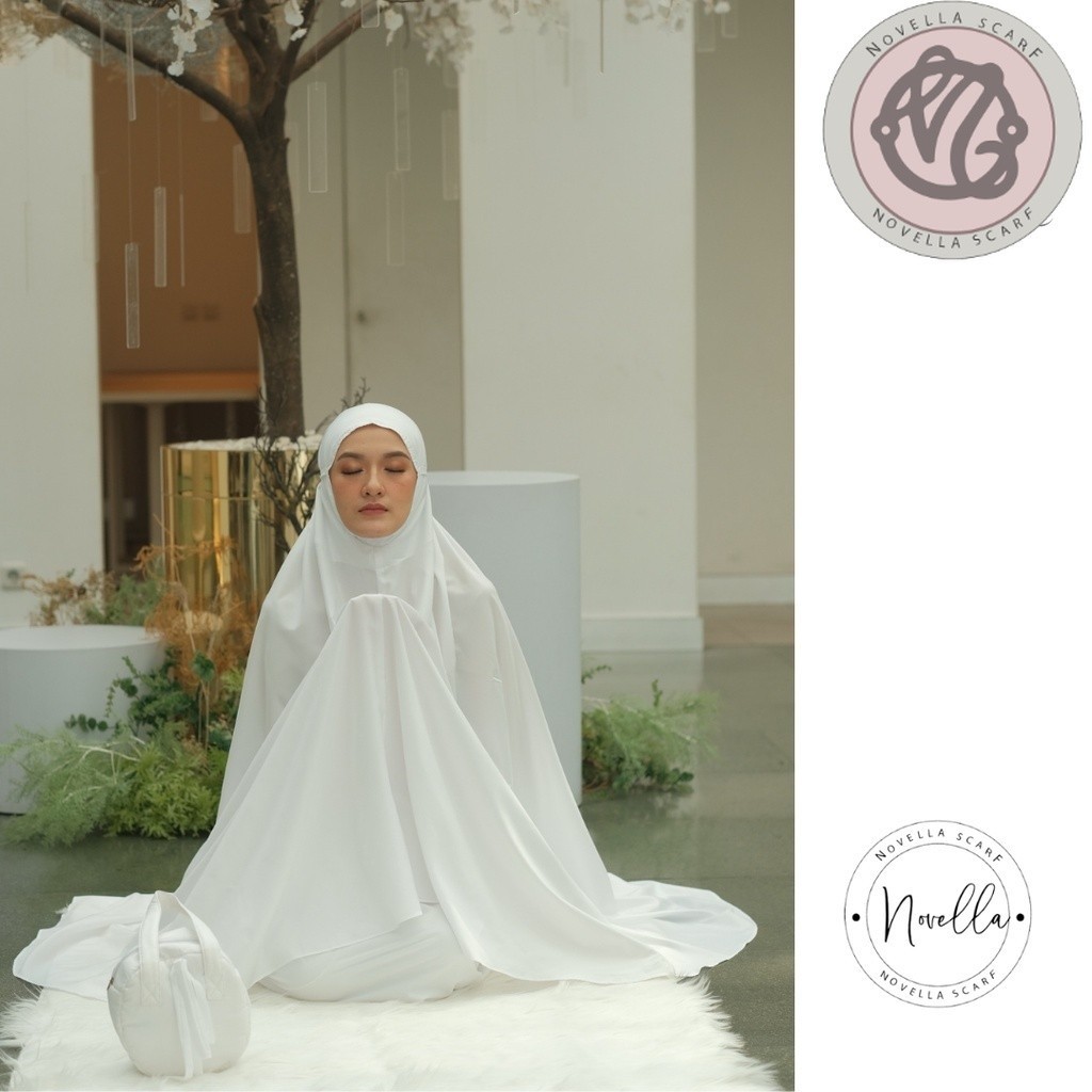 MUKENA SATIN - ZENIA WHITE, THE NOVELLA SCARF