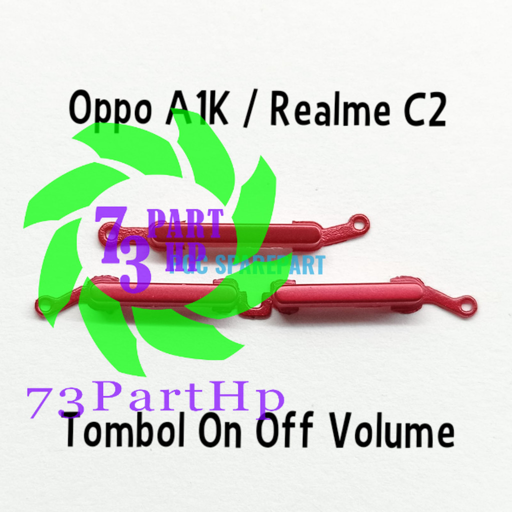 Tombol 1 set Power On Off Volume Realme C2 RMX1941 / RMX1945 / RMX1943 / Oppo A1K / CPH1923 - Button Casing Plastik - 73PartHp