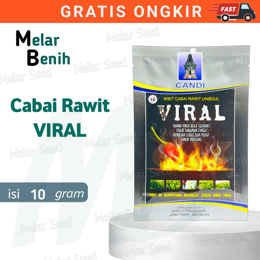 Melar Seed Benih Cabe Rawit Merah VIRAL 10gr  - Toleran Virus & Patek  Bibit Cabe Unggul Viral Origi